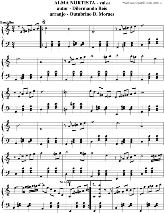 Partitura da música Alma Nortista v.5