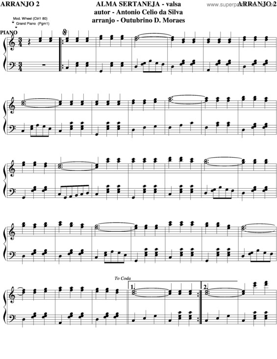 Partitura da música Alma Sertaneja v.3