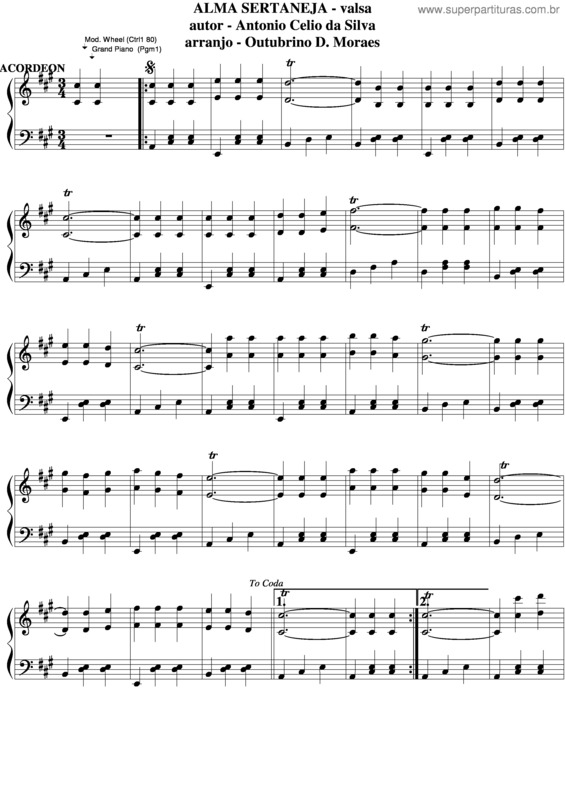 Partitura da música Alma Sertaneja v.4