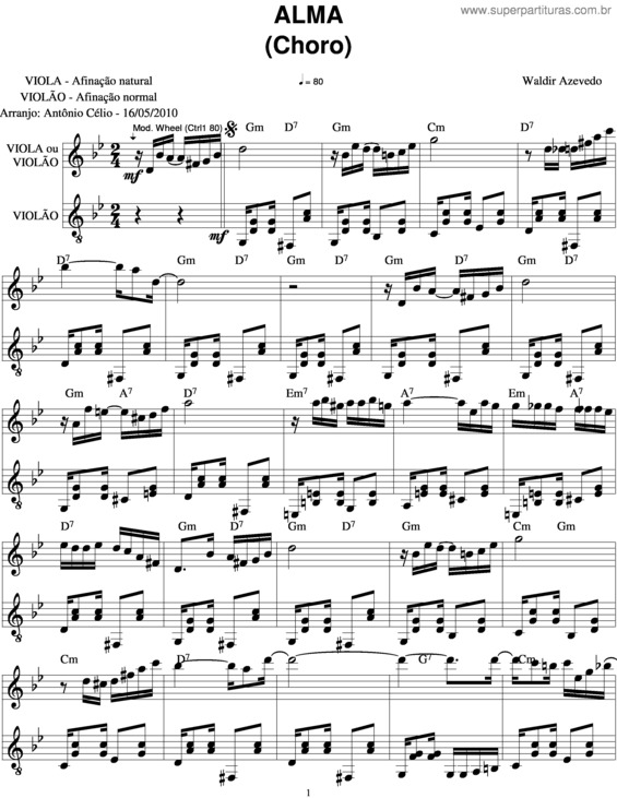 Partitura da música Alma v.6