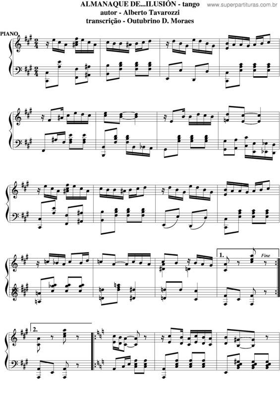 Partitura da música Almanaque De Ilusión