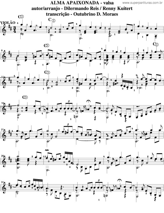 Partitura da música Almas Desencontradas v.2