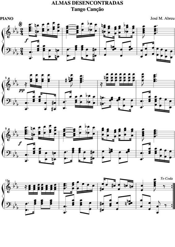 Partitura da música Almas Desencontradas v.3