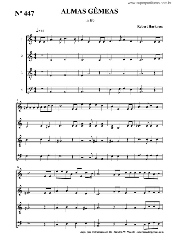 Partitura da música Almas Gêmeas v.2