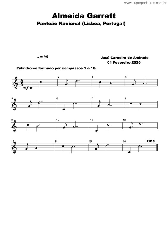 Partitura da música Almeida Garrett