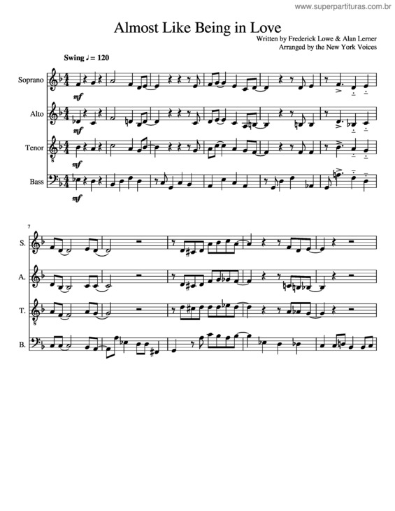 Partitura da música Almost Like Being In Love v.4