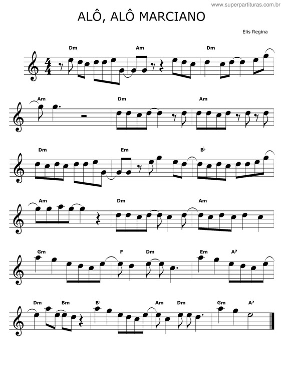 Partitura da música Alô, Alô Marciano v.4