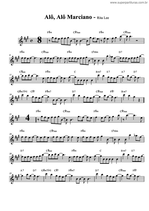 Partitura da música Alô, Alô Marciano v.5