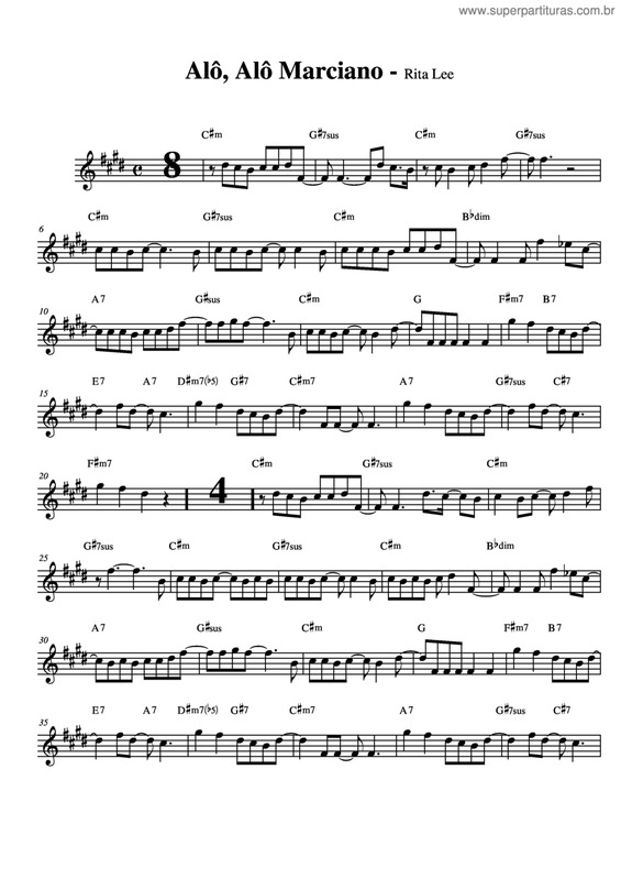 Partitura da música Alô, Alô Marciano v.6