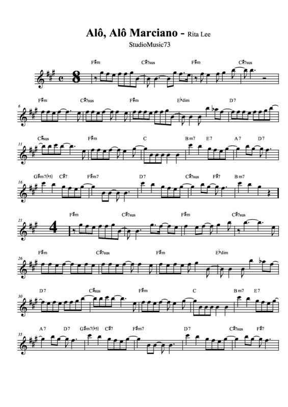 Partitura da música Alô Alô Marciano v.2