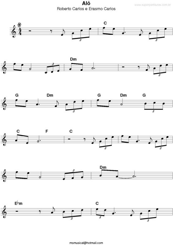 Partitura da música Alô v.2