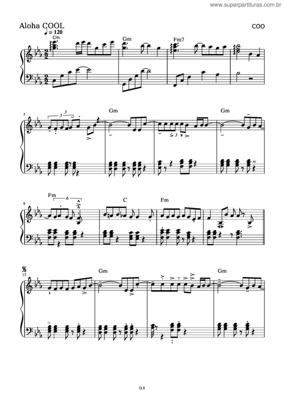 Partitura da música Aloha Cool