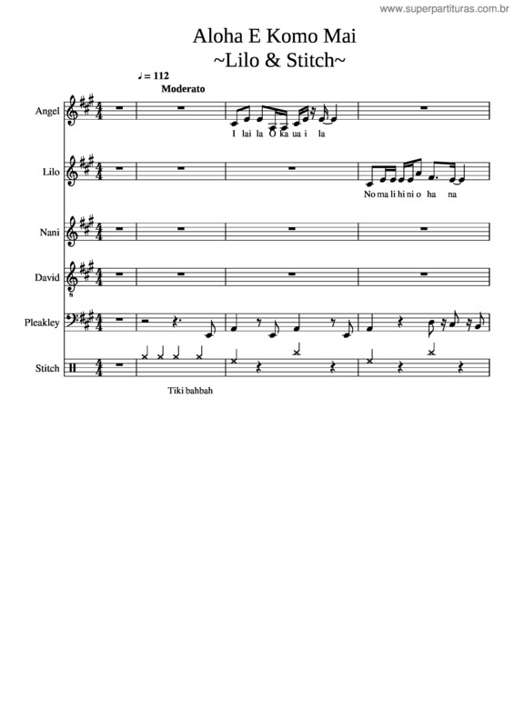 Partitura da música Aloha E Komo Mai ~Lilo & Stitch~ v.3