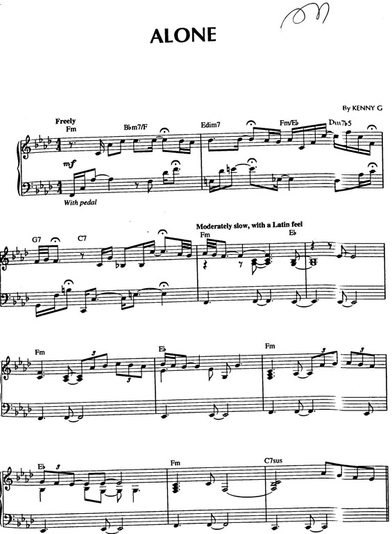 Partitura da música Alone v.6