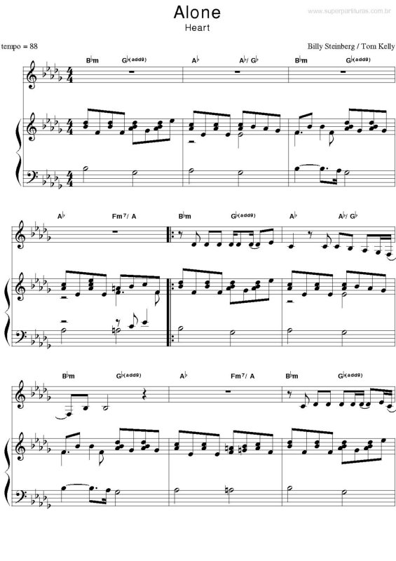 Partitura da música Alone