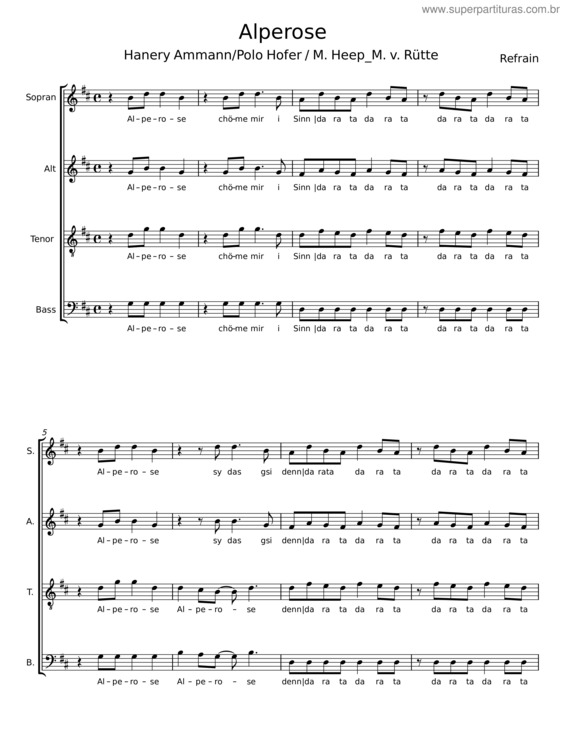 Partitura da música Alperose – Hanery Ammann