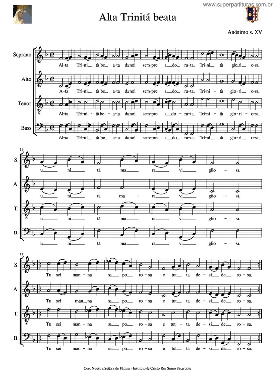 Partitura da música Alta Trinitá Beata
