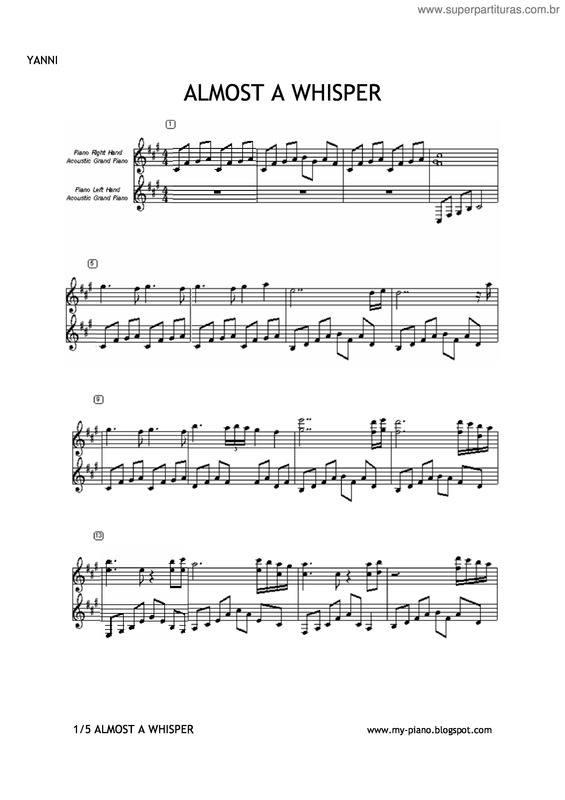 Partitura da música Altmost a Whisper