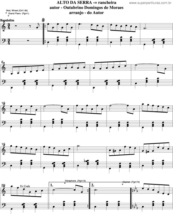 Partitura da música Alto Da Serra v.3