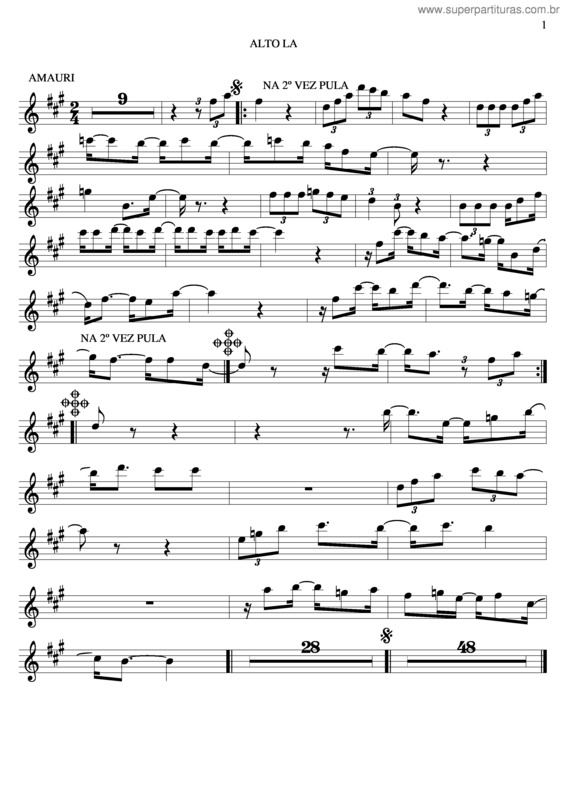 Partitura da música Alto La