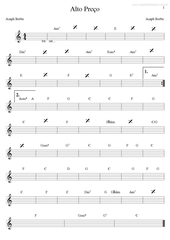 Partitura da música Alto Preço v.3