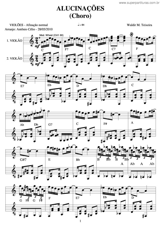 Partitura da música Alucinações v.4