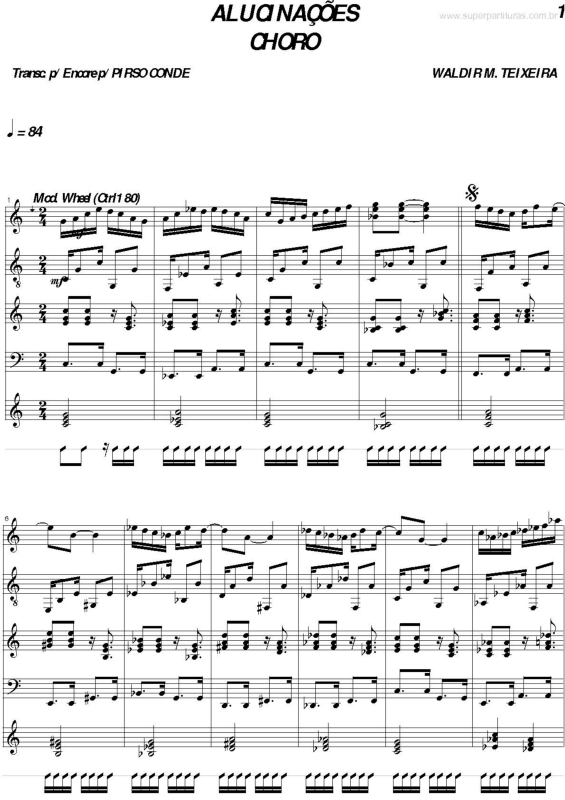 Partitura da música Alucinações