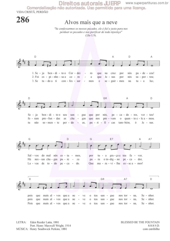 Partitura da música Alvo Mais Que A Neve - 286 HCC