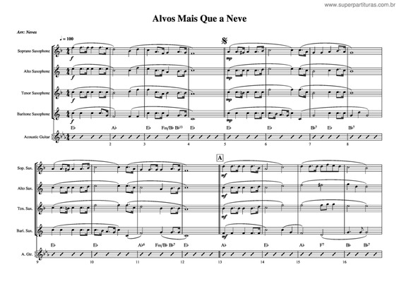 Partitura da música Alvo Mais Que A Neve v.14