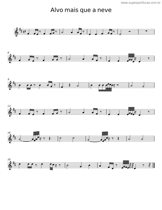 Partitura da música Alvo Mais Que A Neve v.19