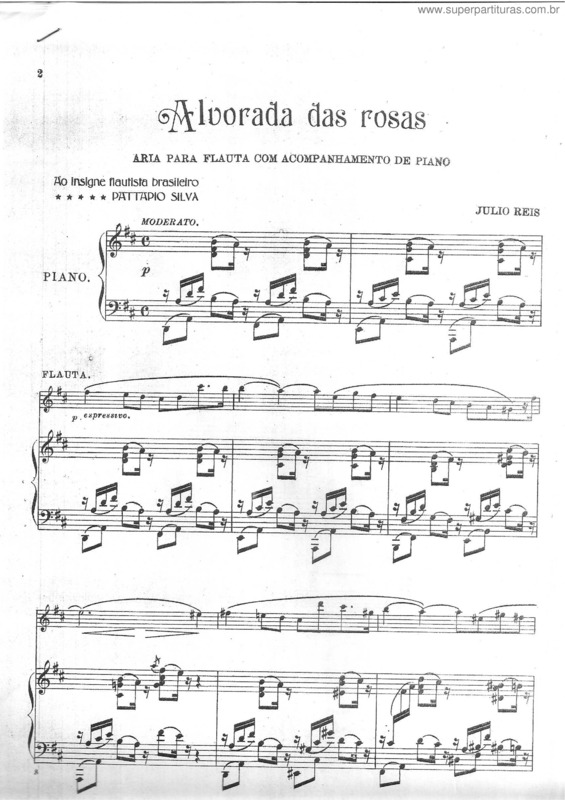 Partitura da música Alvorada das rosas