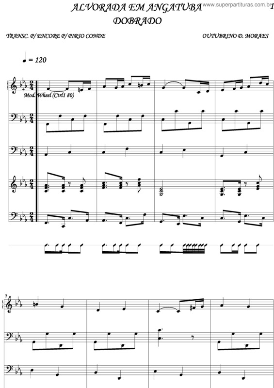 Partitura da música Alvorada Em Angatuba