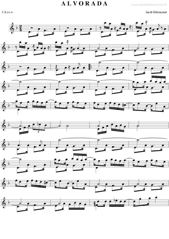 Partitura da música Alvorada v.2