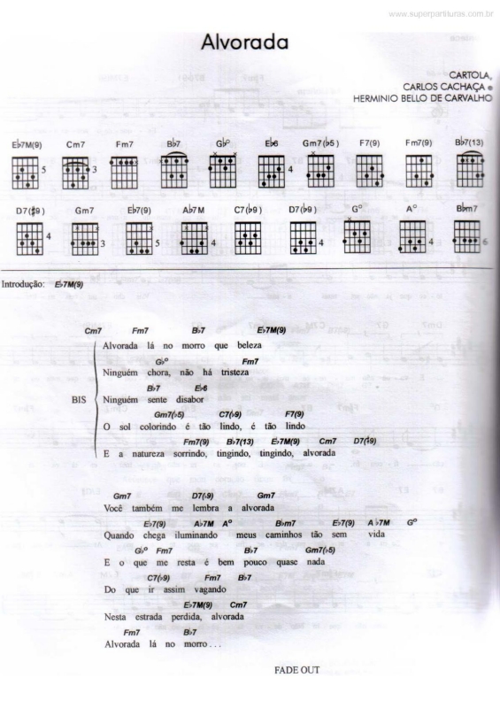 Partitura da música Alvorada v.3