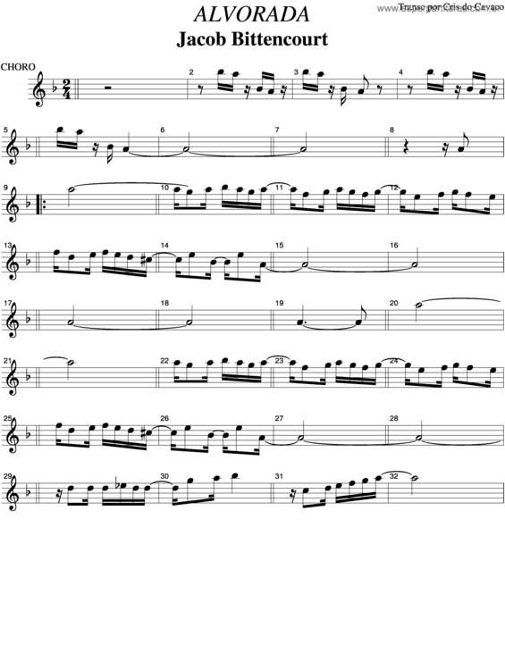 Partitura da música Alvorada v.4