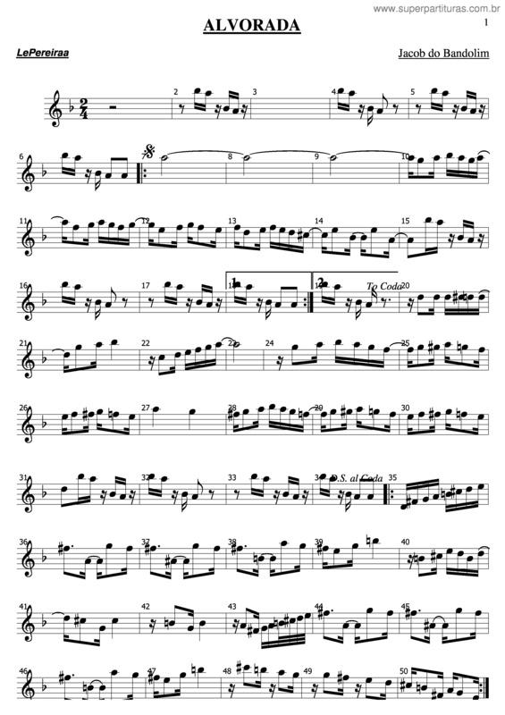 Partitura da música Alvorada v.5