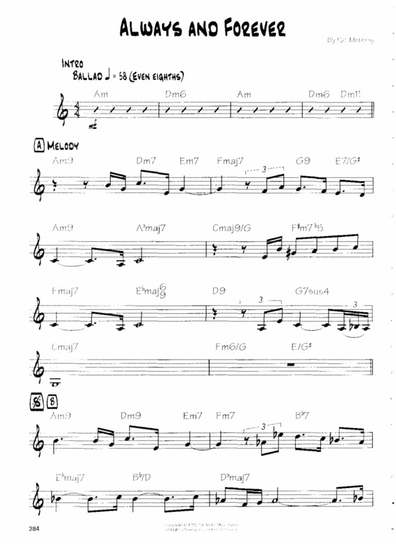 Partitura da música Always And Forever v.2