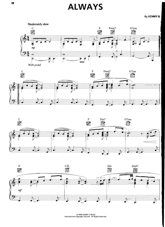 Partitura da música Always v.9