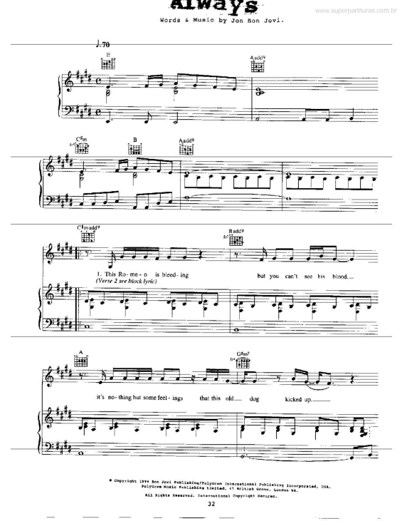 Partitura da música Always