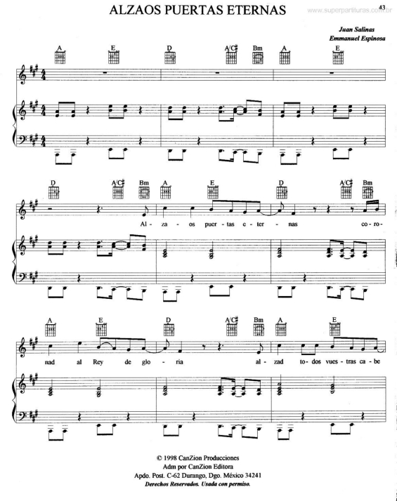Partitura da música Alzaos Puertas Eternas