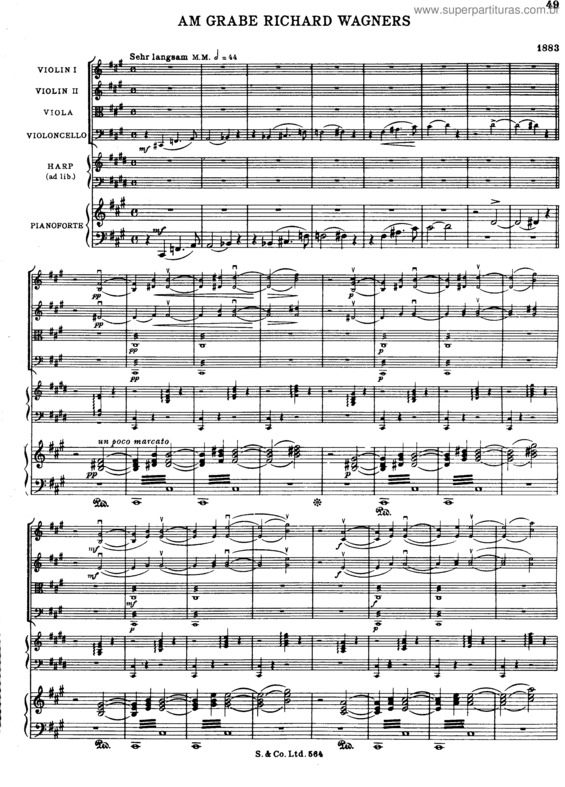 Partitura da música Am Grabe Richard Wagners