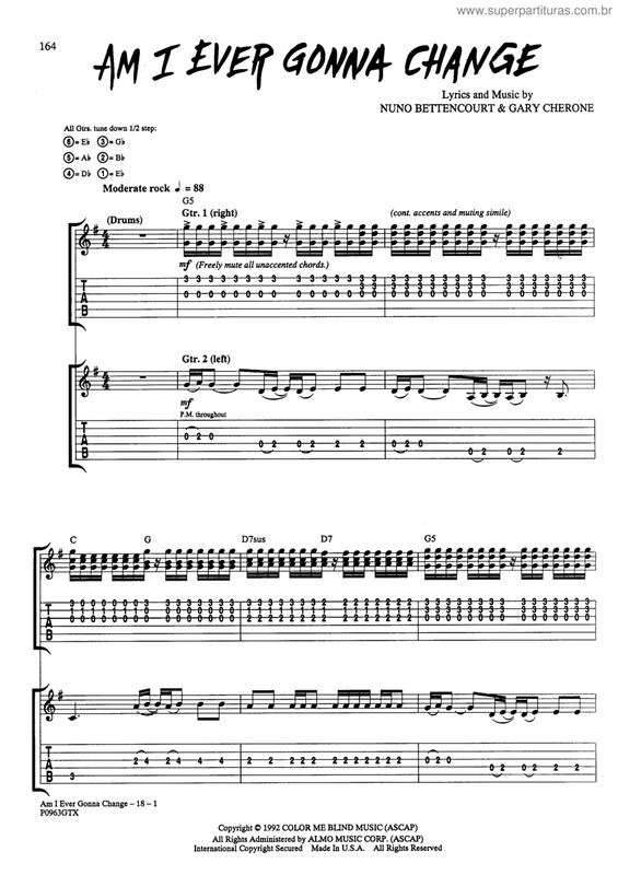 Partitura da música Am i ever gonna change