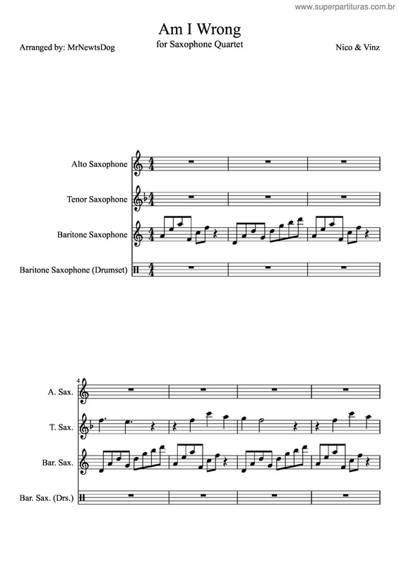 Partitura da música Am I Wrong