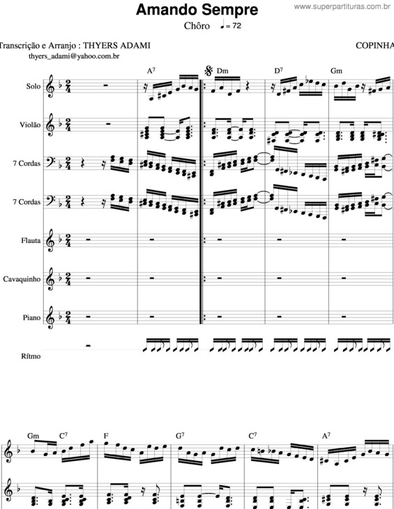 Partitura da música Amando Sempre v.2