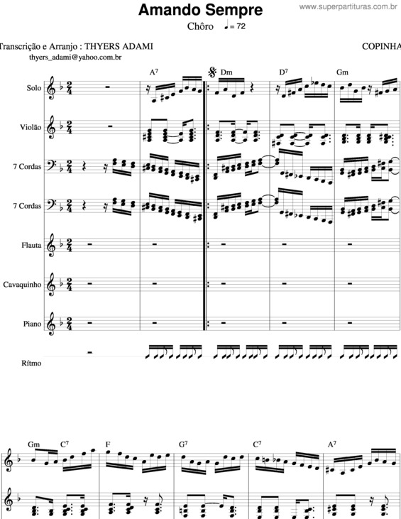 Partitura da música Amando Sempre v.2