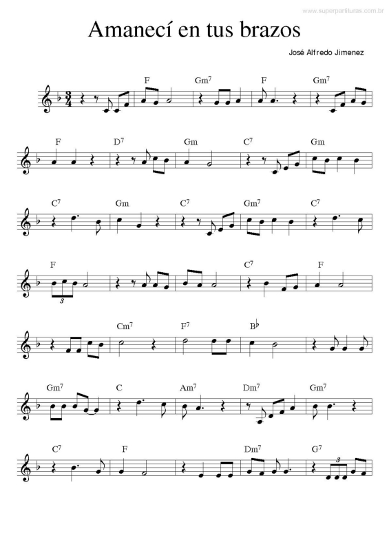 Partitura da música Amanecí en tus brazos