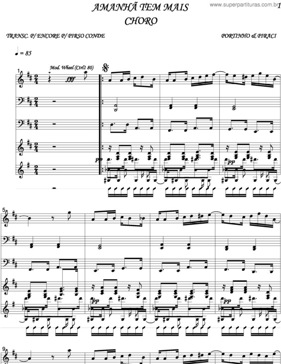 Partitura da música Amanhã Tem Mais v.4