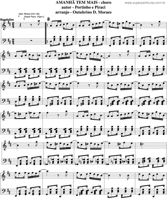 Partitura da música Amanhã Tem Mais v.7