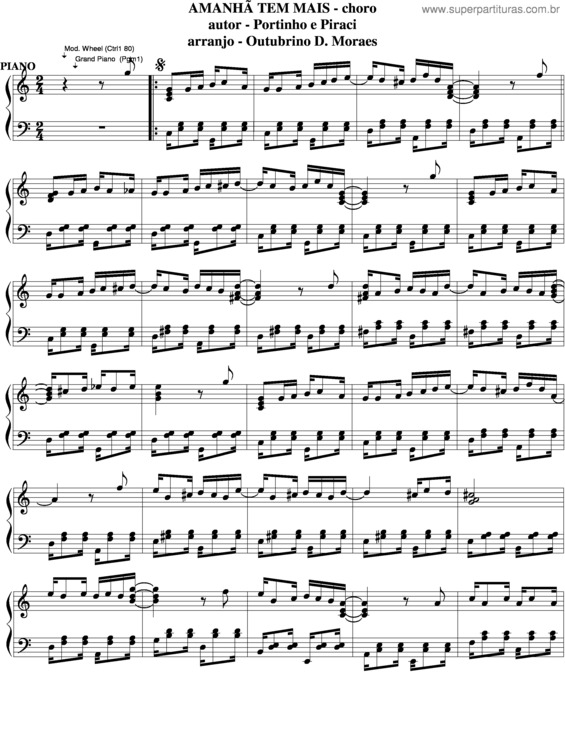 Partitura da música Amanhã Tem Mais v.8