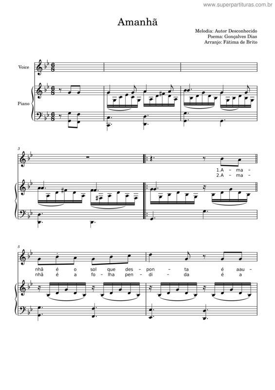 Partitura da música Amanhã v.13